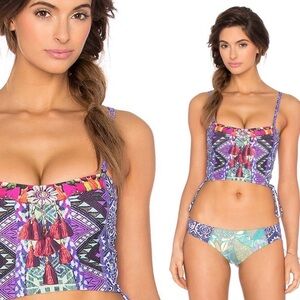 RARE! 🌟 MAAJI Boho Set - Folky Lullaby Corset Crop Gypsy Bikini - S